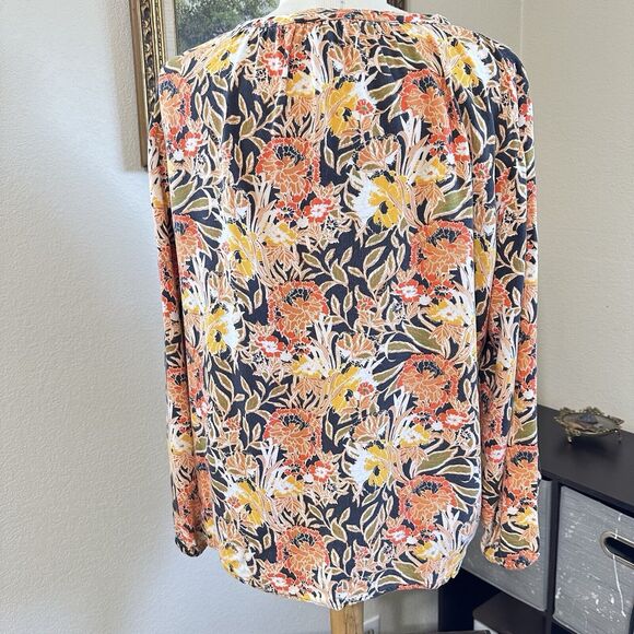 Laura Scott Blouse Top Womens Size XL  Floral V Neck Long Sleeve Pullover Top - Picture 5 of 11